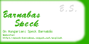 barnabas speck business card